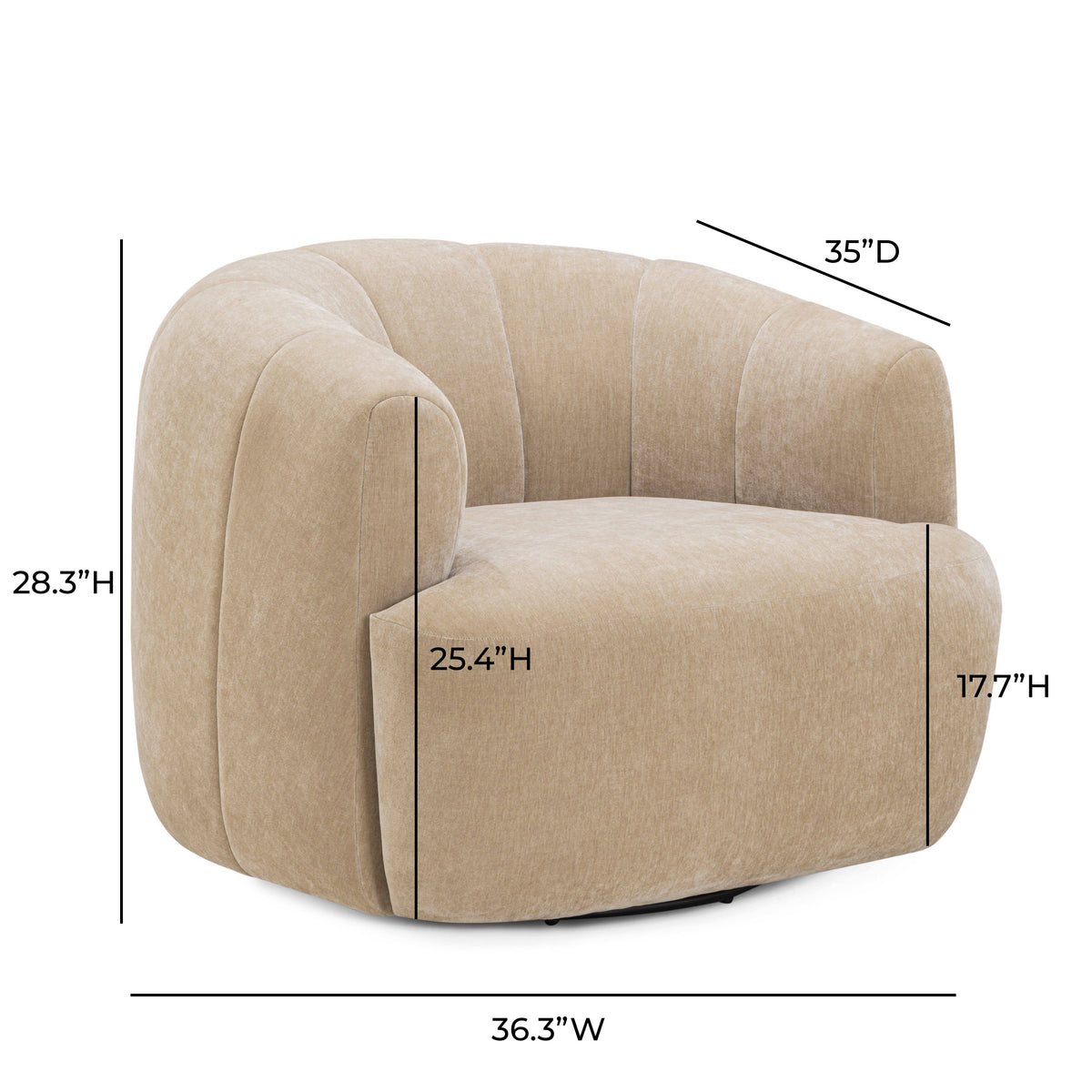 TOV Furniture Jasmine Oat Upcycled Basketweave Swivel Chair