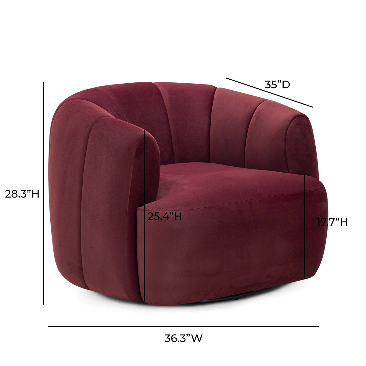 TOV Furniture Jasmine Berry Performance Velvet Swivel Chair