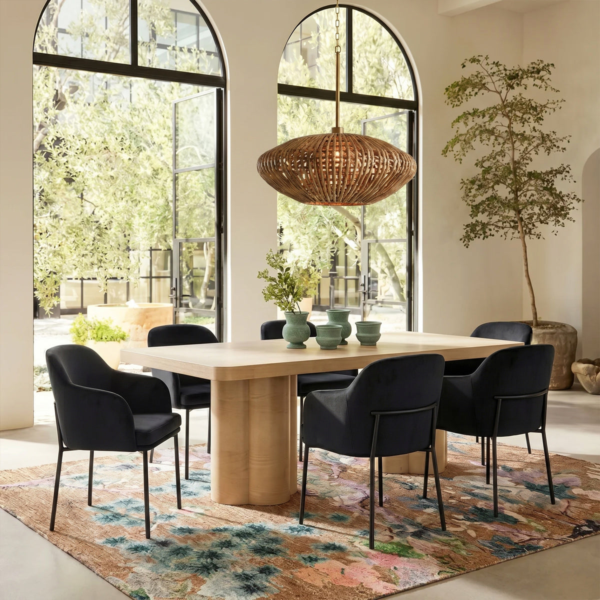 TOV Furniture Sydney Black Performance Velvet Armchair Set of 2