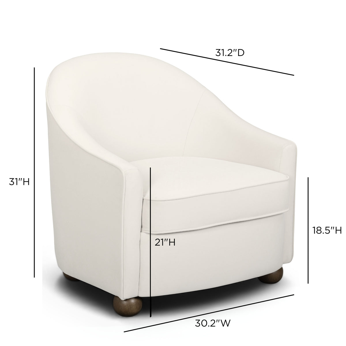 TOV Furniture Cettie Cream Performance Velvet Accent Chair