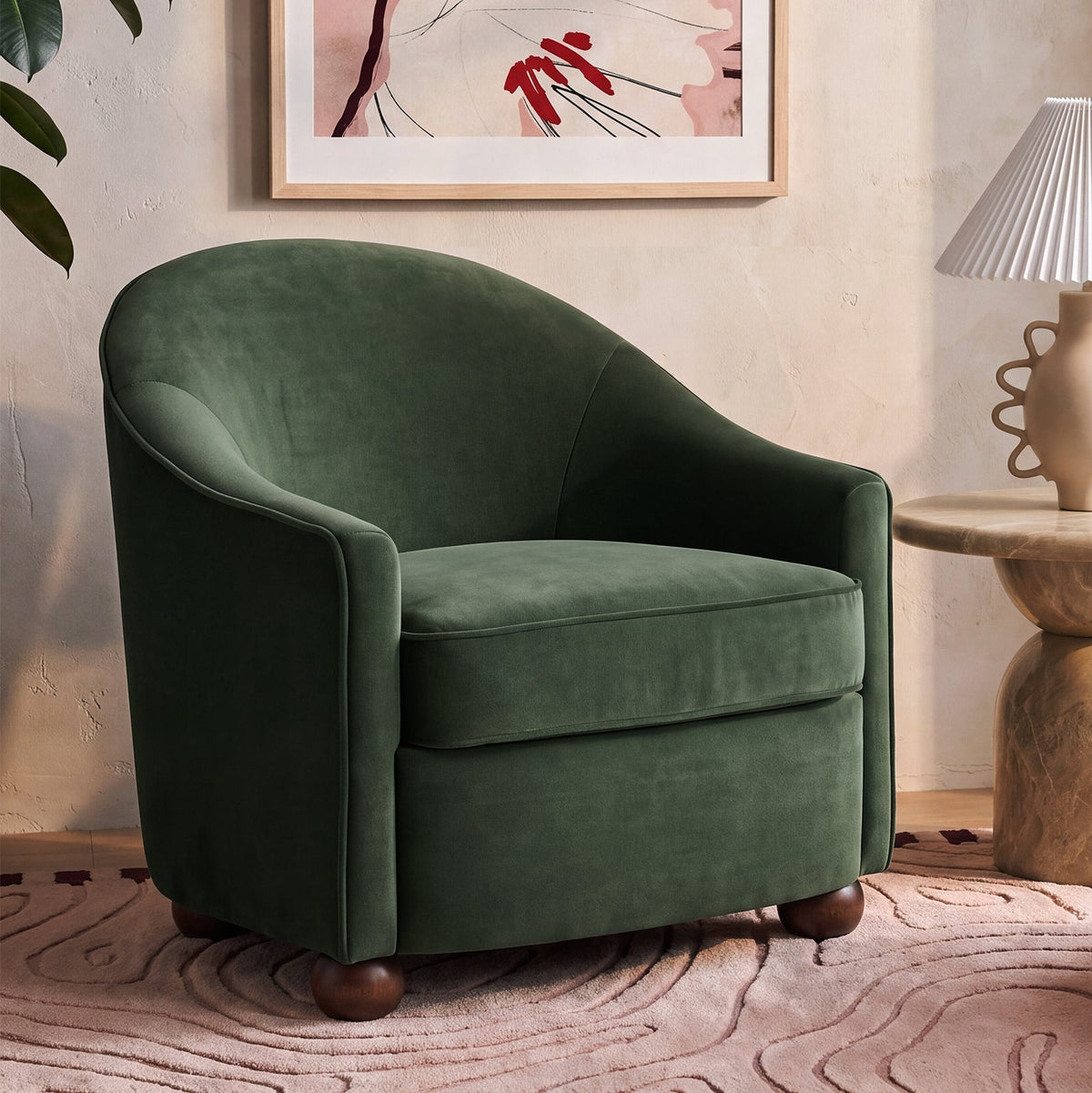 TOV Furniture Cettie Green Performance Velvet Accent Chair