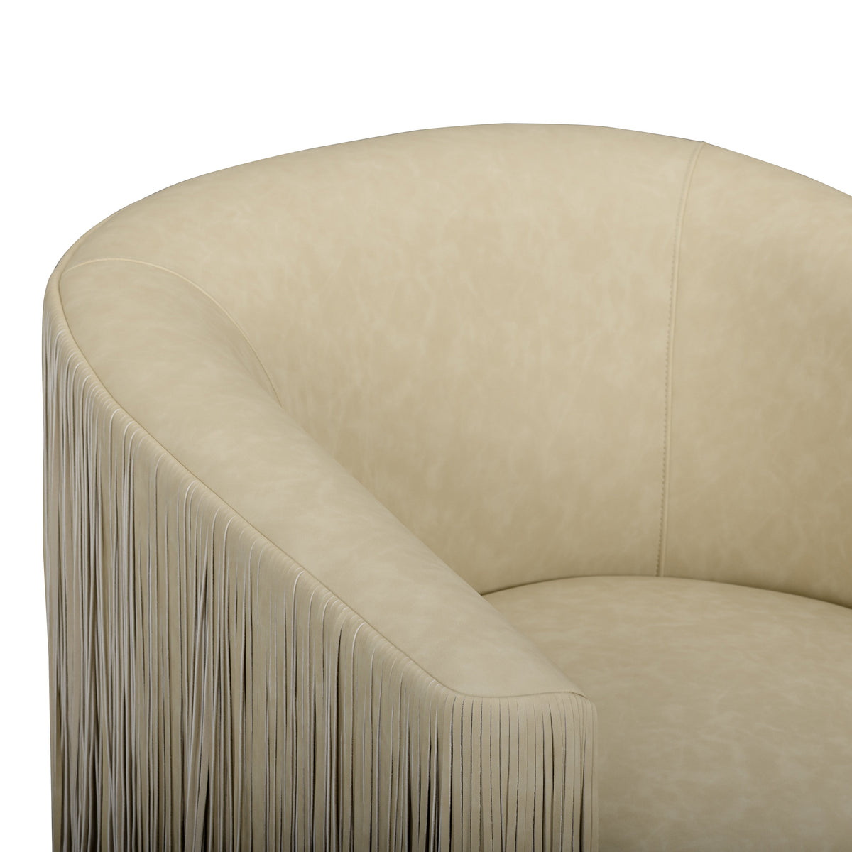 TOV Furniture Shag Me Tan Performance Vegan Leather Swivel Chair
