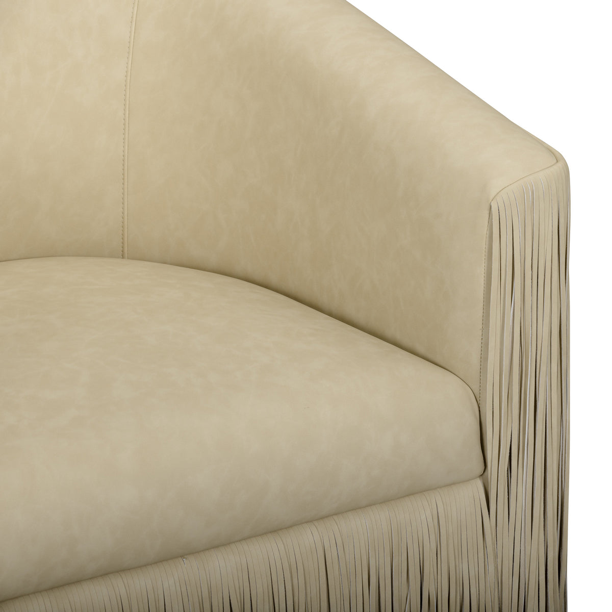 TOV Furniture Shag Me Tan Performance Vegan Leather Swivel Chair