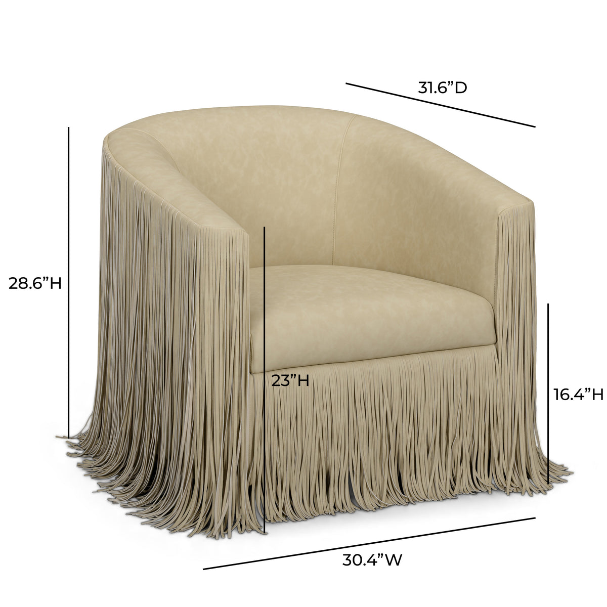 TOV Furniture Shag Me Tan Performance Vegan Leather Swivel Chair