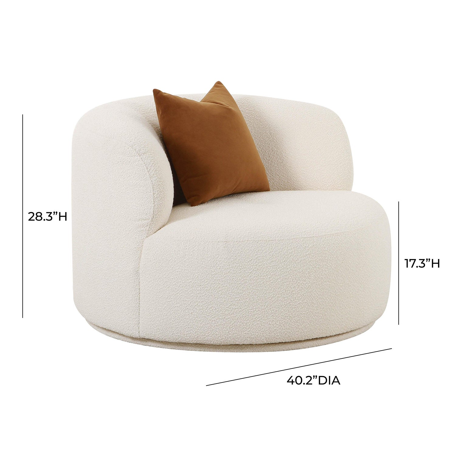 TOV Furniture Fickle Swivel Chair - Thumbnail 4