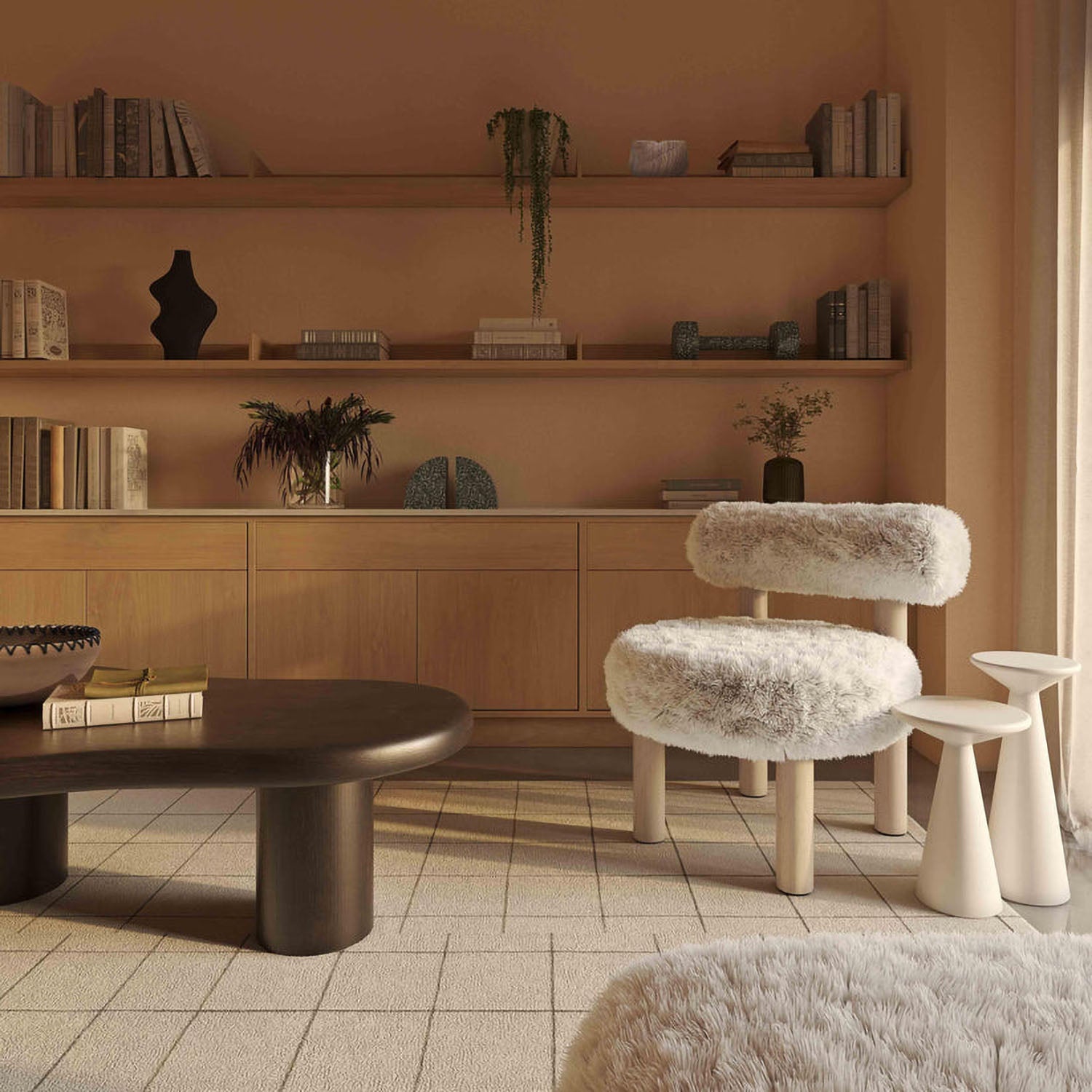 TOV Furniture Carmel Vegan Shearling Accent Chair