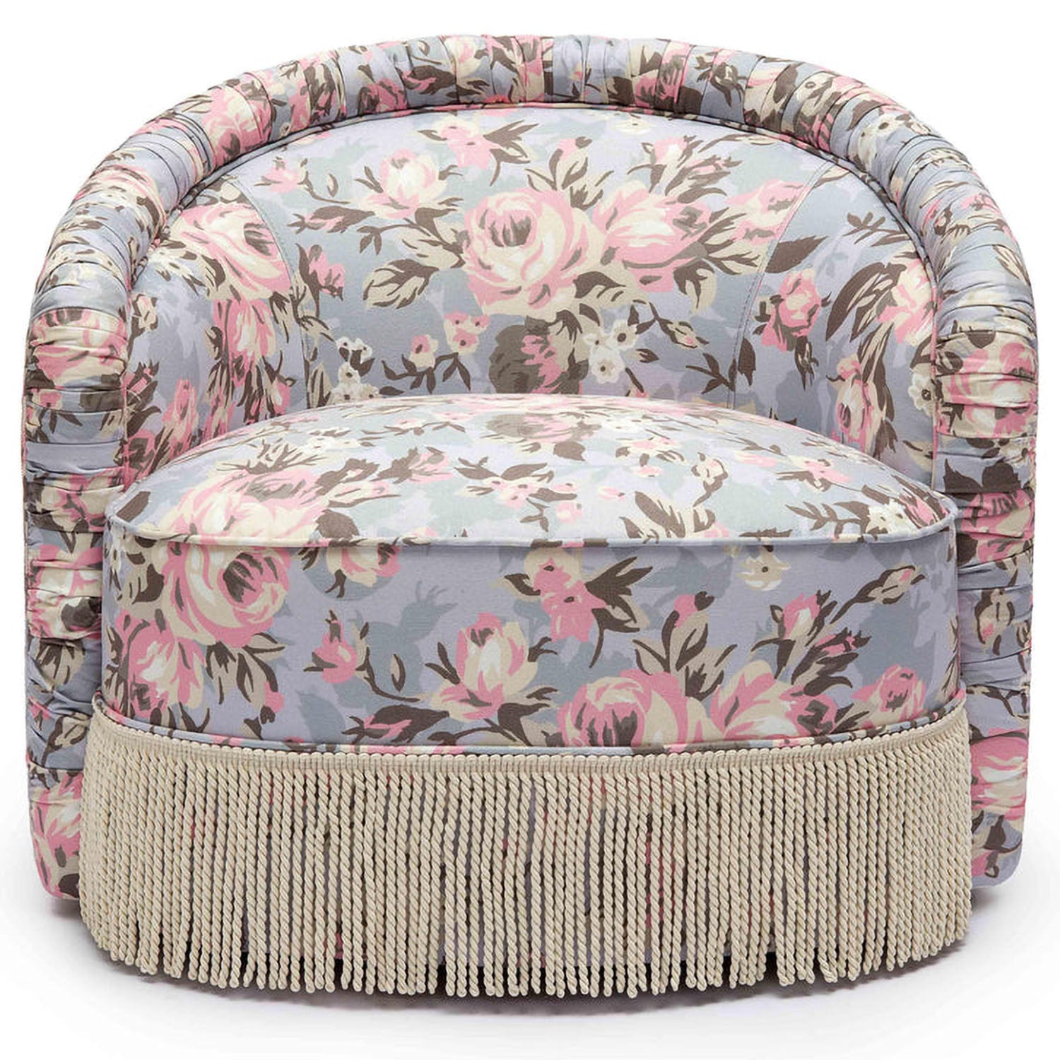 TOV Furniture Pamela Spring Floral Print Tasseled Lounge Chair