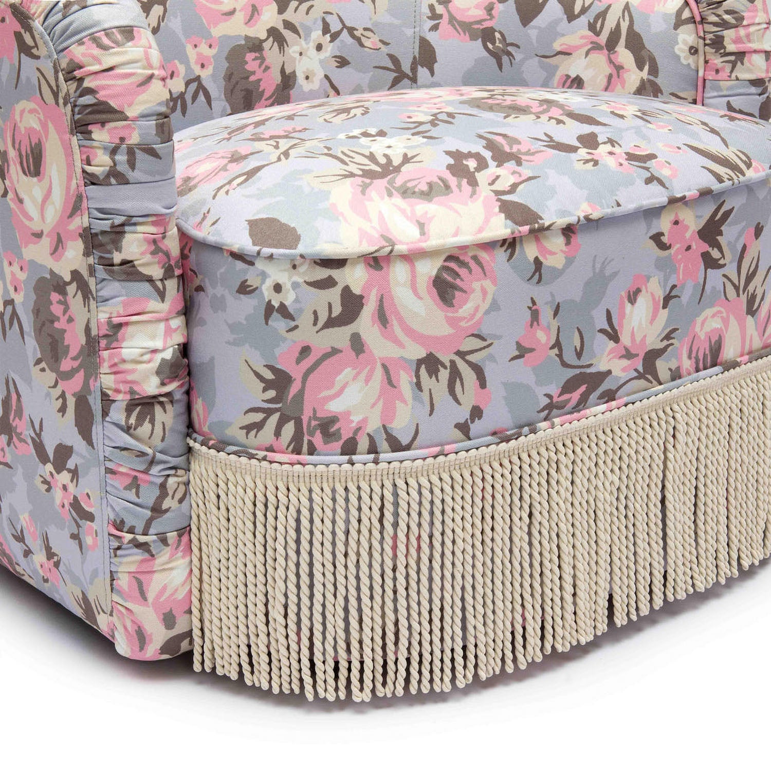 TOV Furniture Pamela Spring Floral Print Tasseled Lounge Chair