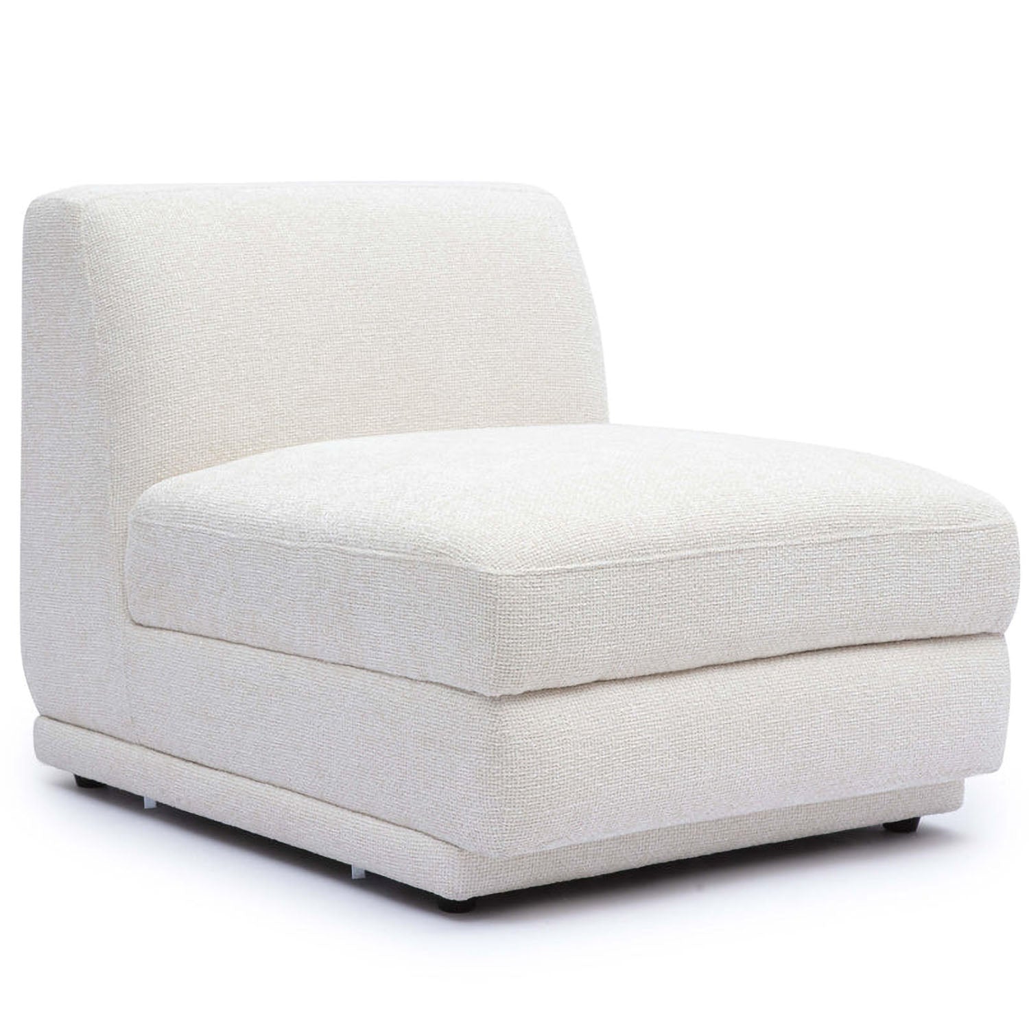 TOV Furniture Perry Cream Chenille Modular Armless Chair