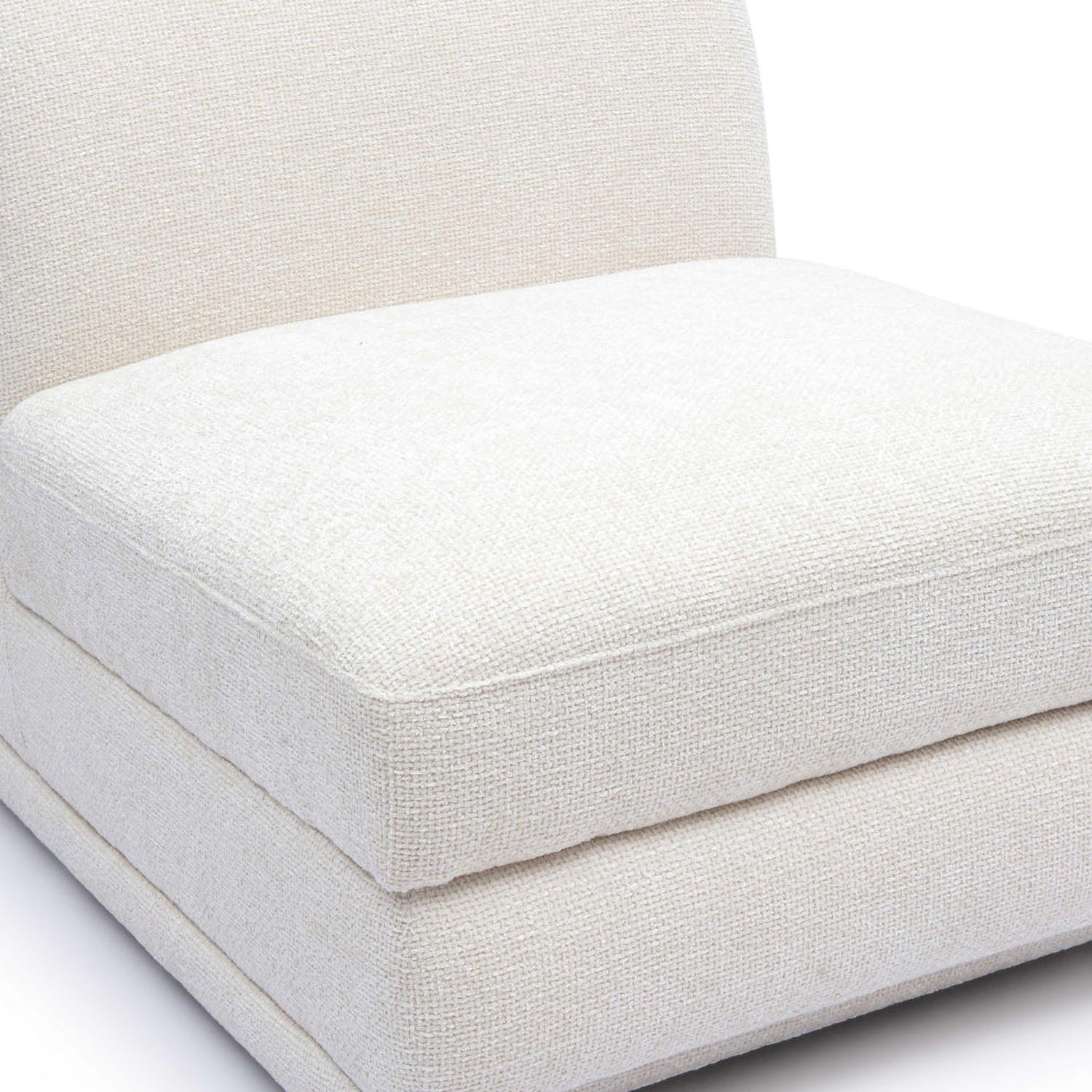 TOV Furniture Perry Cream Chenille Modular Armless Chair