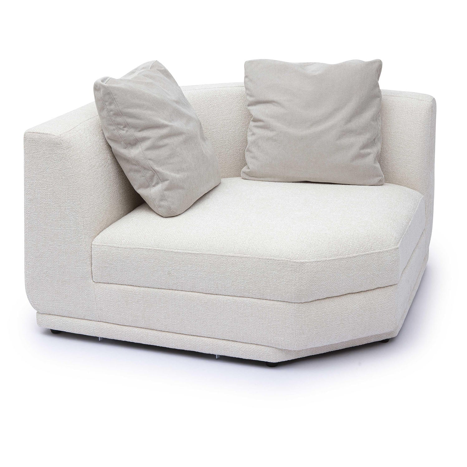 TOV Furniture Perry Cream Chenille Modular Wedge Corner Chair