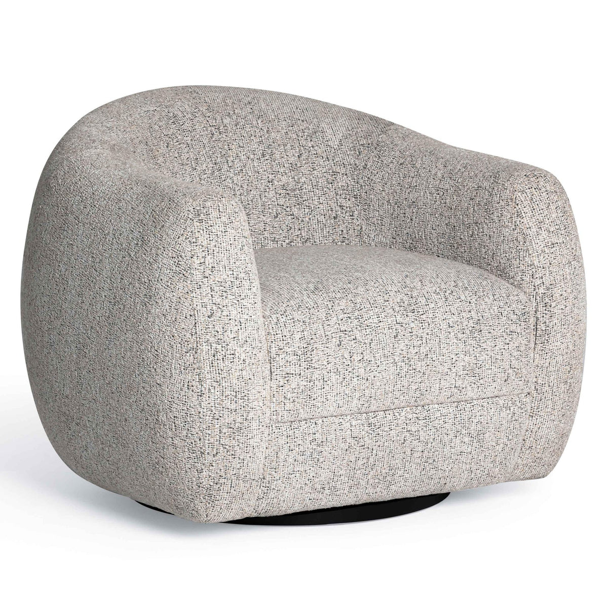 TOV Furniture Judy Black and White Woven Performance Swivel Chair in black and white woven fabric, primary product view