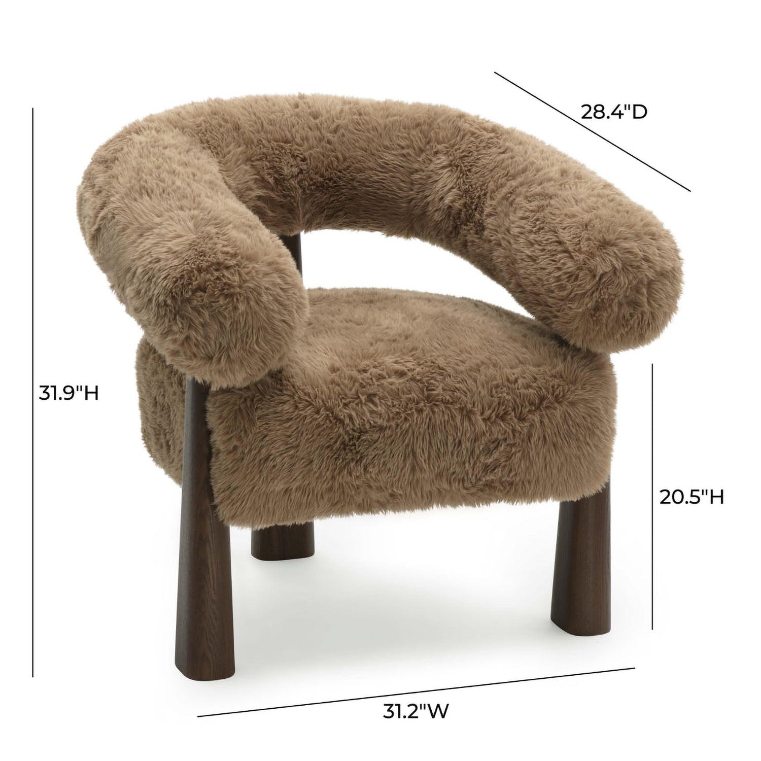 TOV Furniture Spara Straight Vegan Shearling Accent Chair