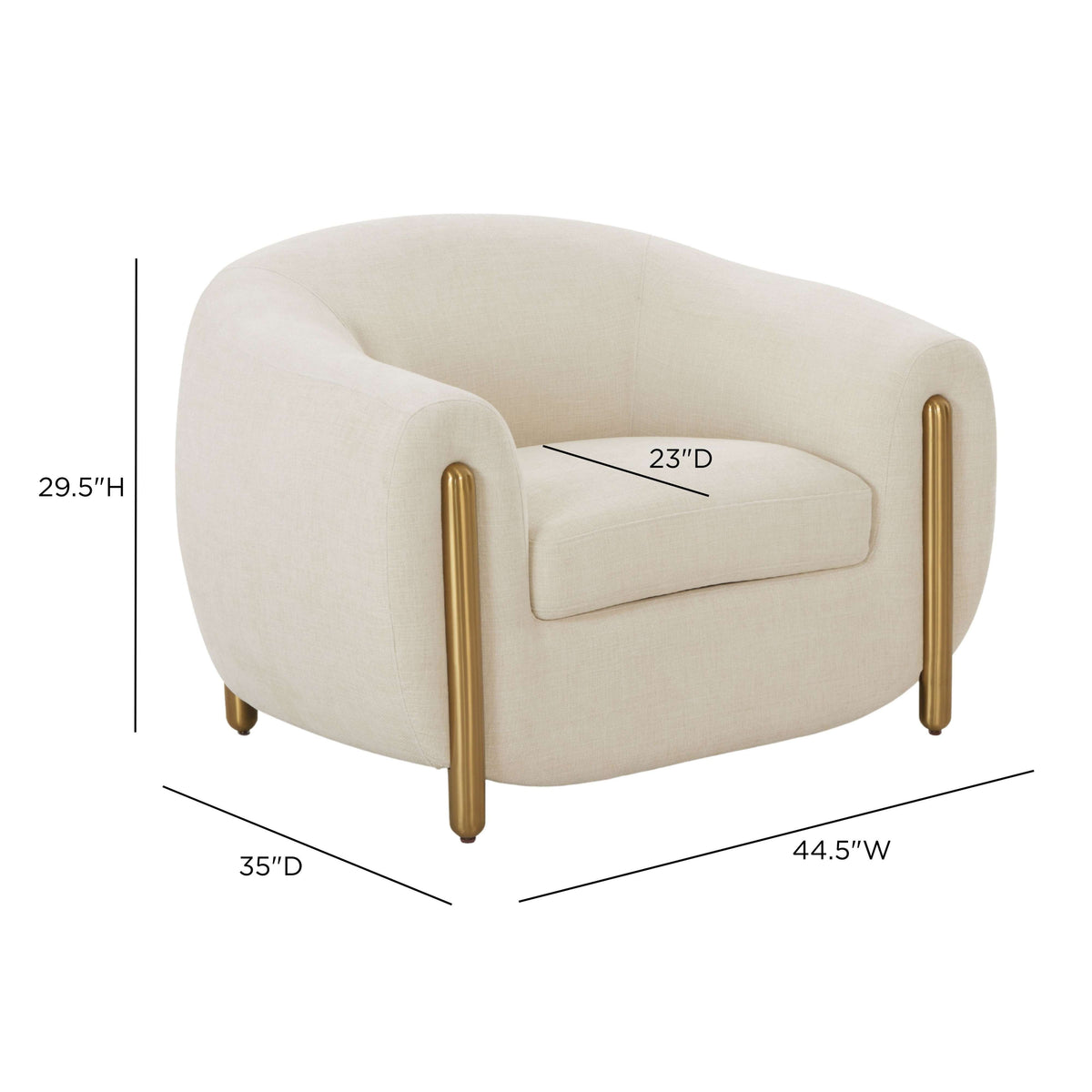 TOV Furniture x  Inspire Me! Lina Cream Accent Chair
