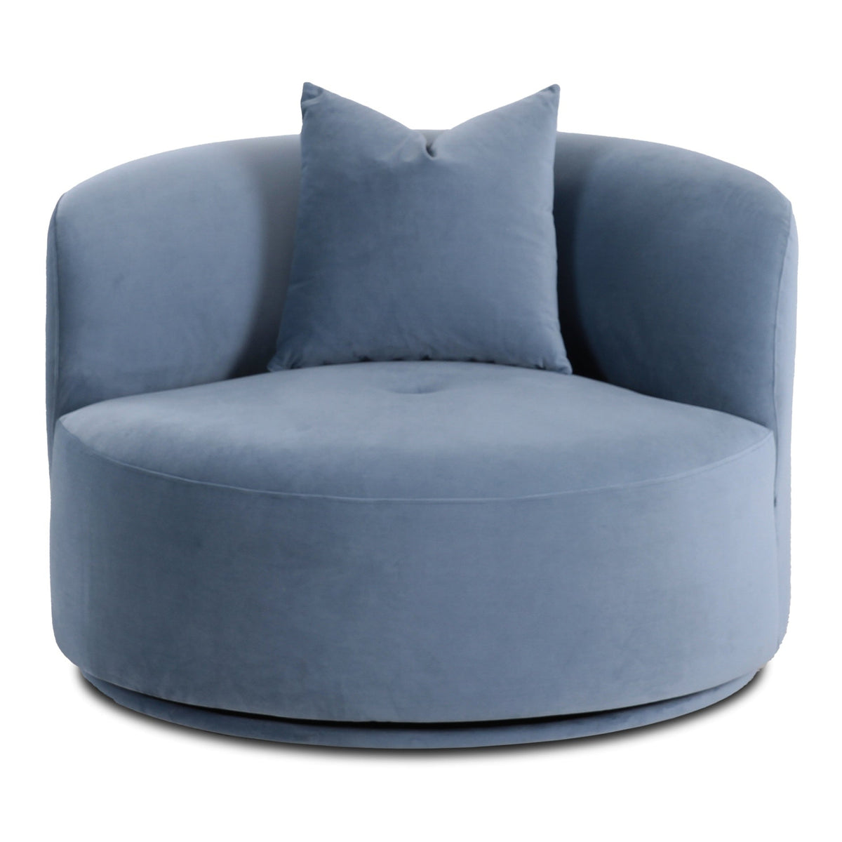 TOV Furniture Fickle Bluestone Swivel Accent Chair