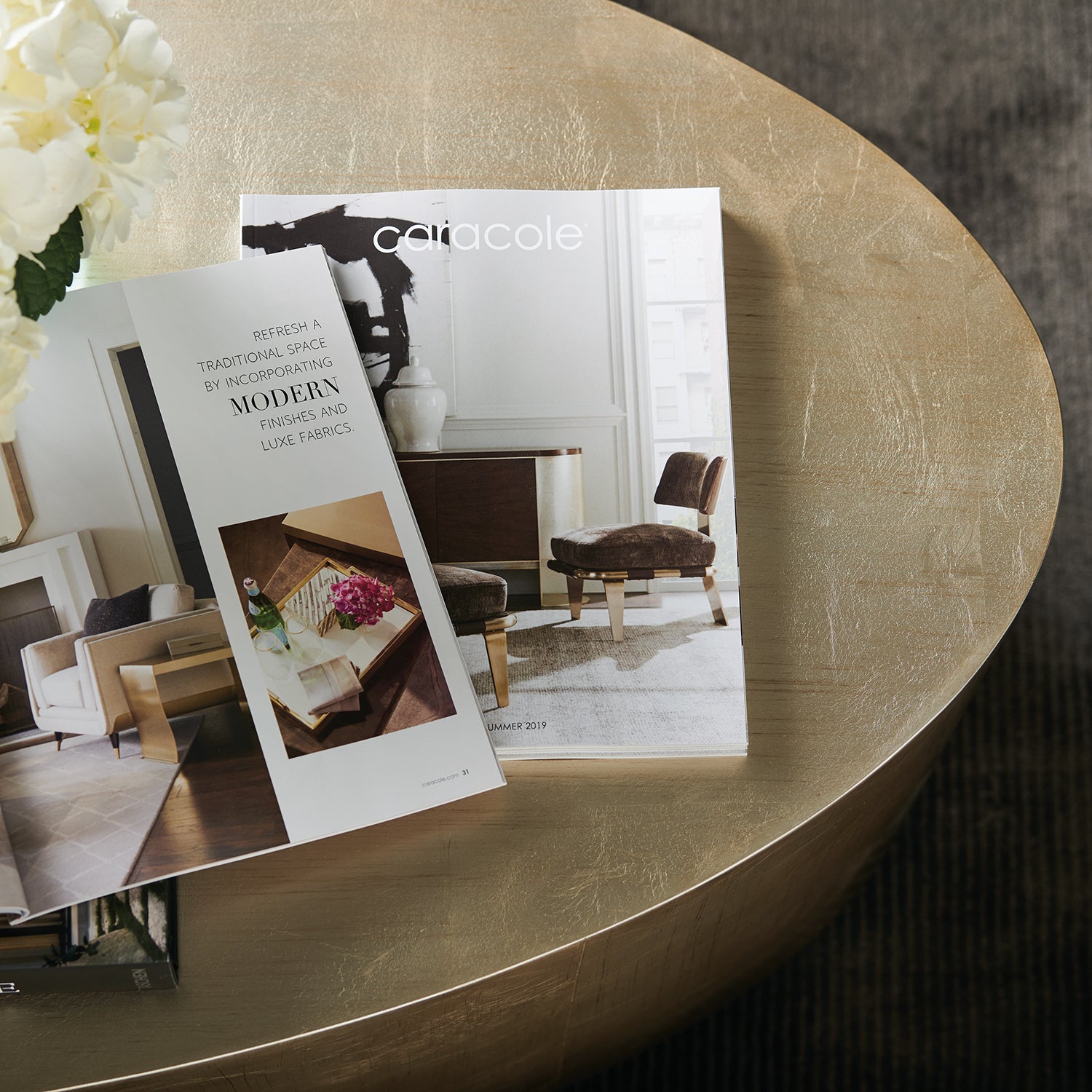 Caracole Come Oval Here Cocktail Table