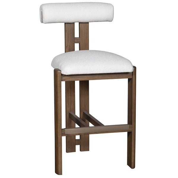 Vanguard Furniture Wright Jackpot Chalk Fabric/Saddle Dining Barstool