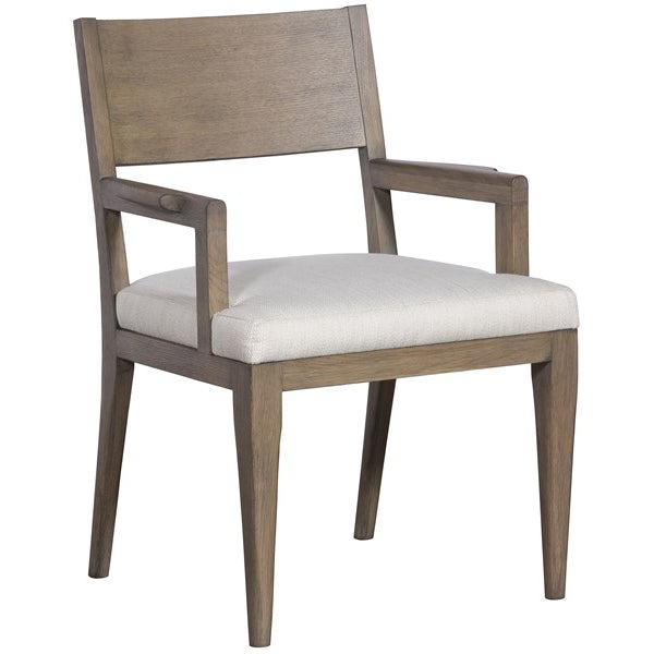 Vanguard Furniture Ridge Nada Natural Fabric/Truffle Dining Arm Chair
