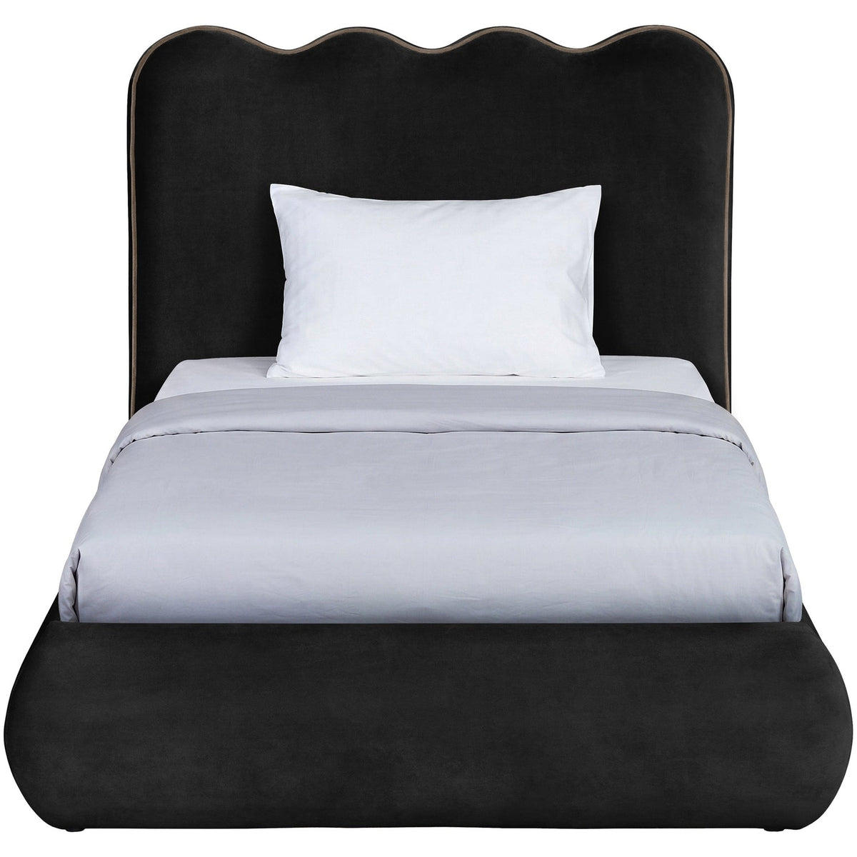 Tempo Black Velvet Upholstered Bed
