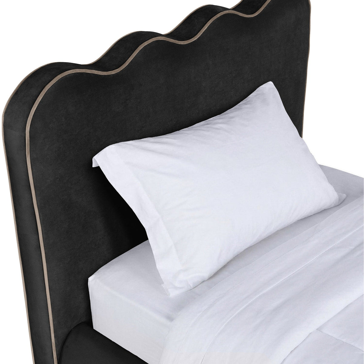 Tempo Black Velvet Upholstered Bed