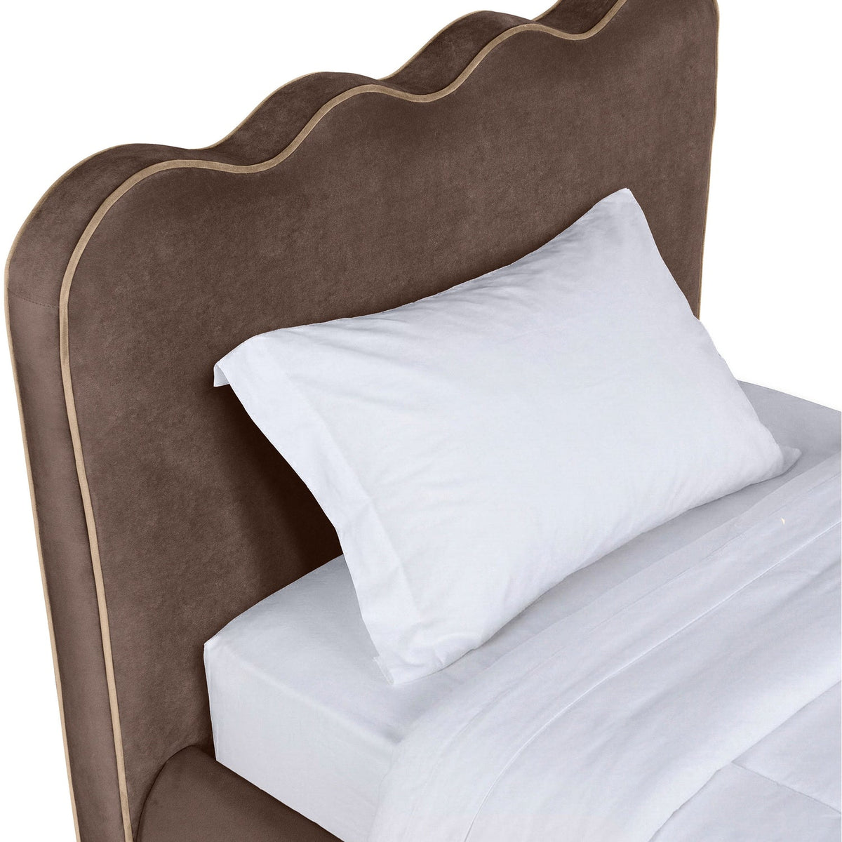 Tempo Brown Velvet Upholstered Bed
