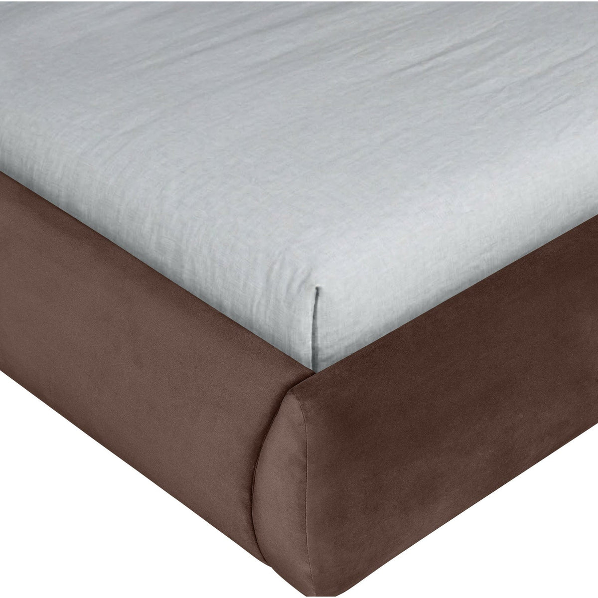 Tempo Brown Velvet Upholstered Bed