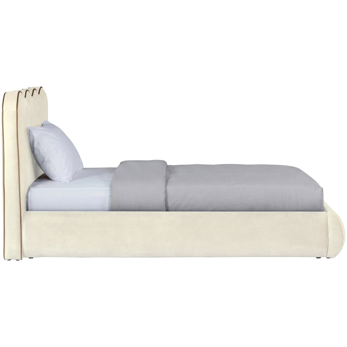 Tempo Cream Velvet Upholstered Bed