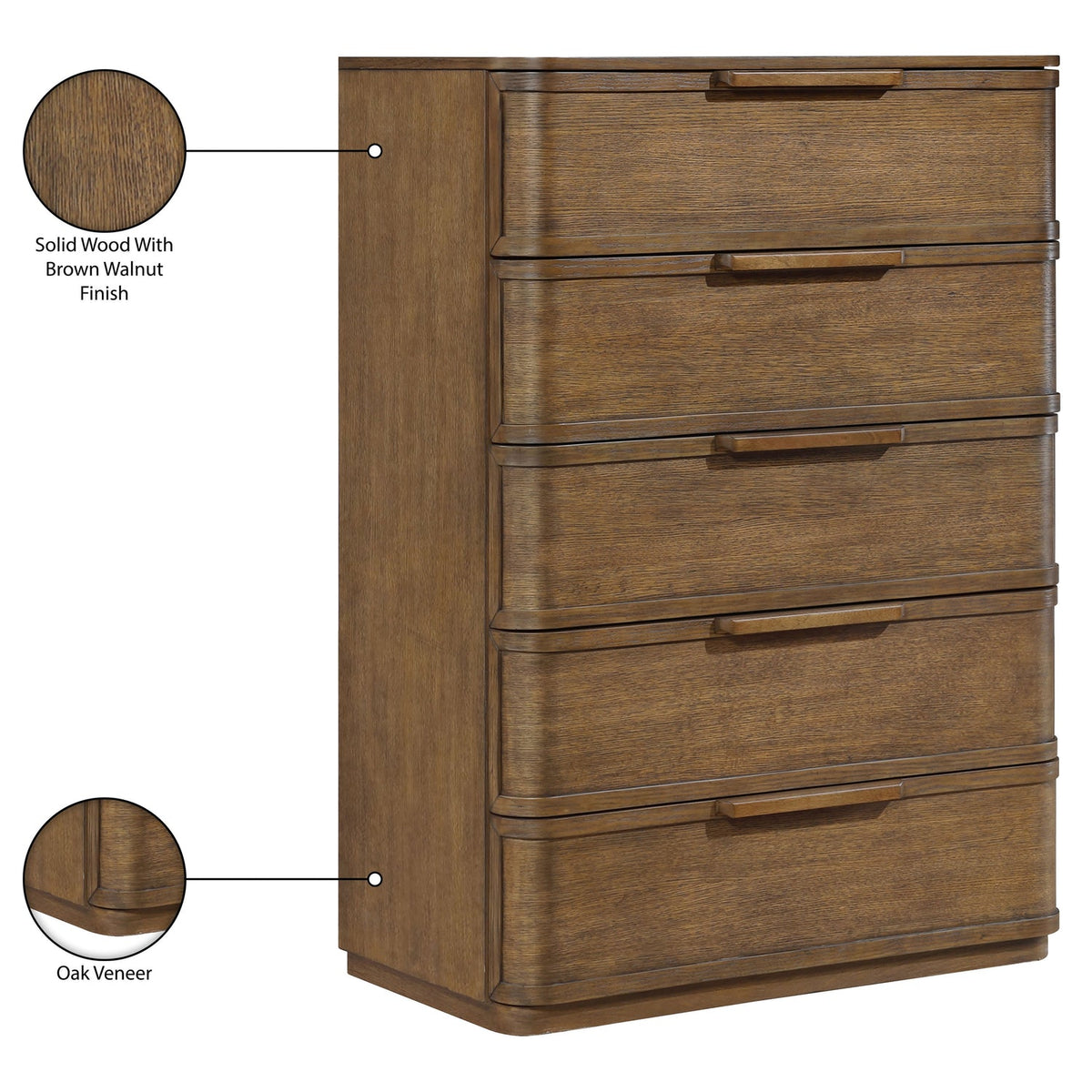 Tiberio Brown Oak Veneer And Solid Wood Chest