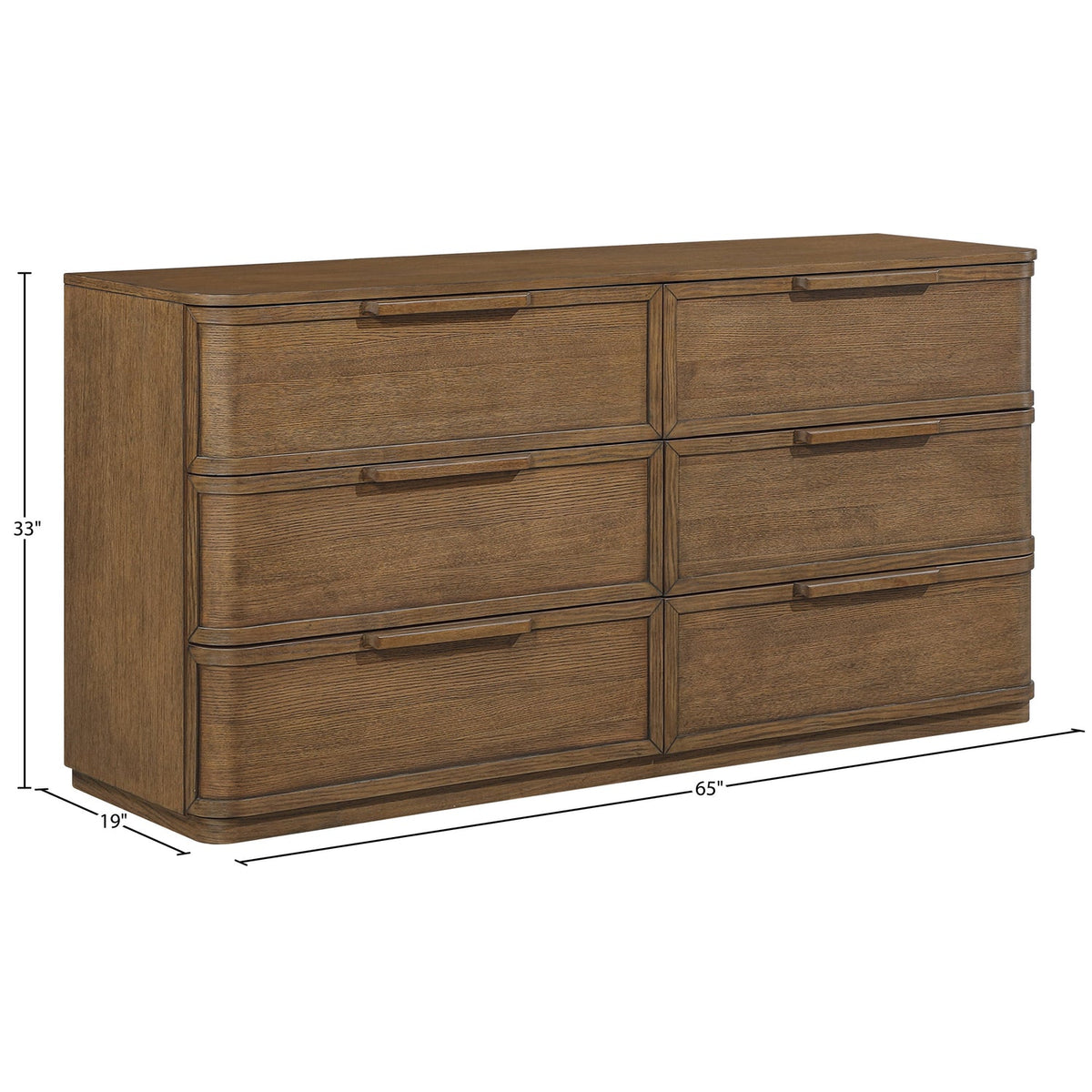 Tiberio Brown Oak Veneer And Solid Wood Dresser