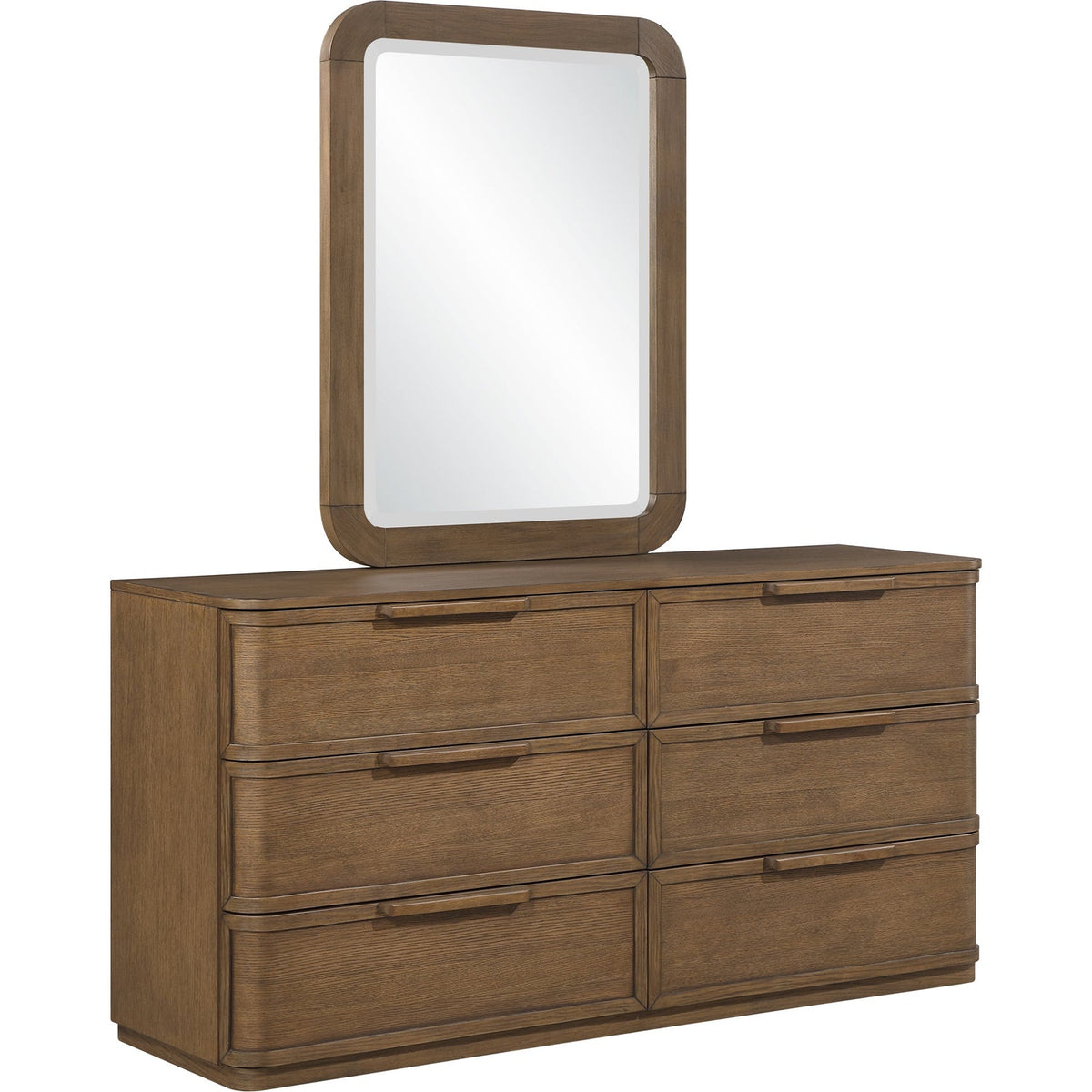 Tiberio Brown Oak Veneer And Solid Wood Dresser
