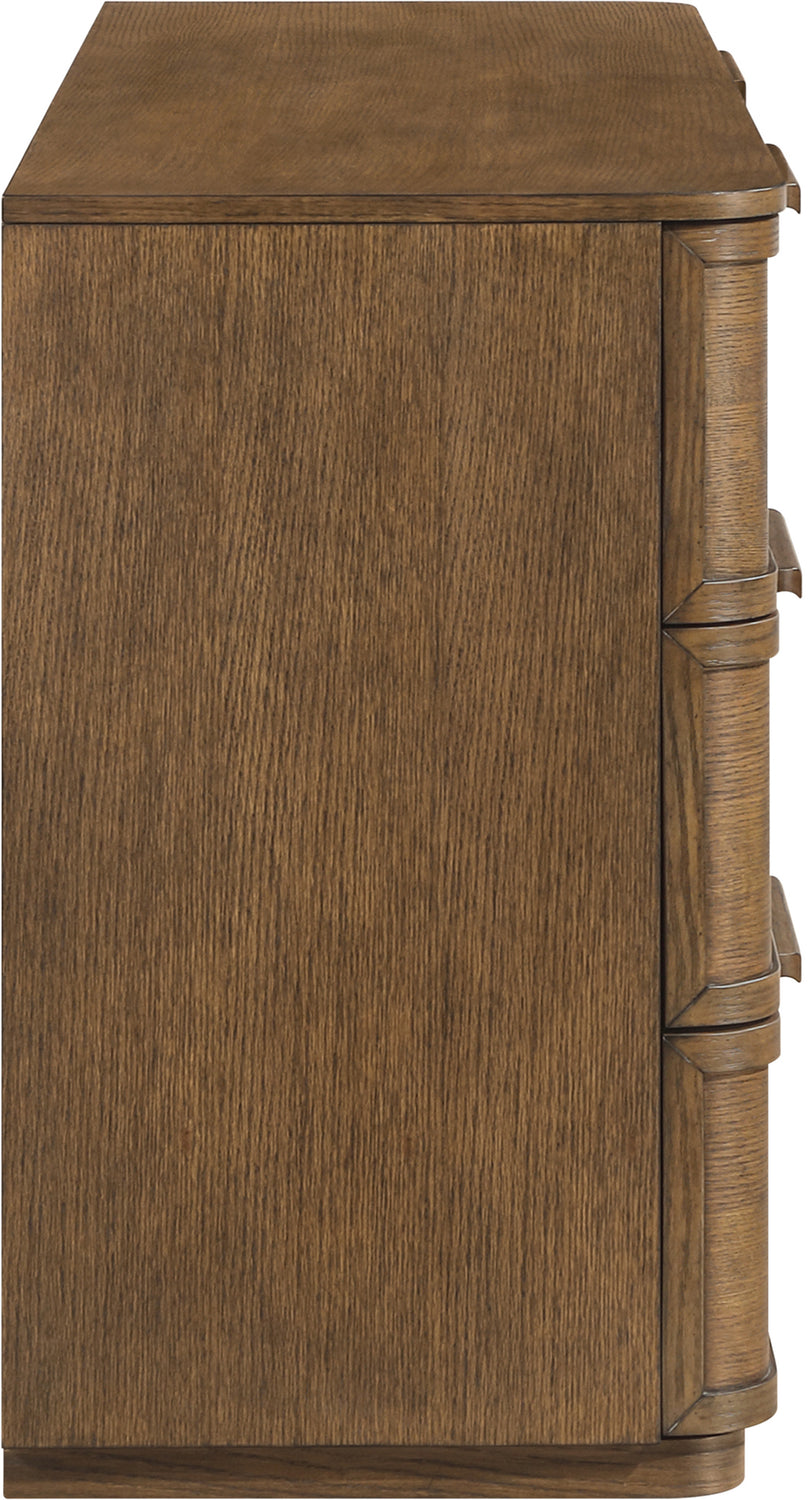 Tiberio Brown Oak Veneer And Solid Wood Dresser