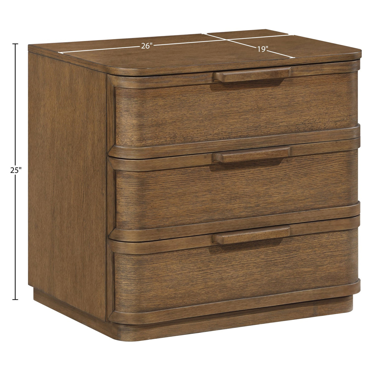 Tiberio 26in Brown Oak Veneer And Solid Wood Nightstand Set of 2