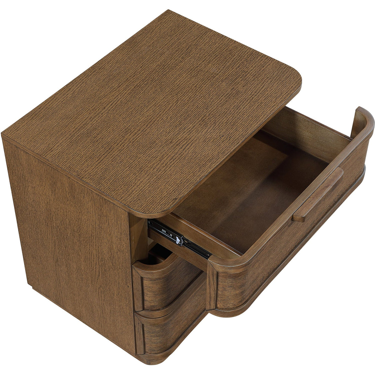 Tiberio 26in Brown Oak Veneer And Solid Wood Nightstand Set of 2