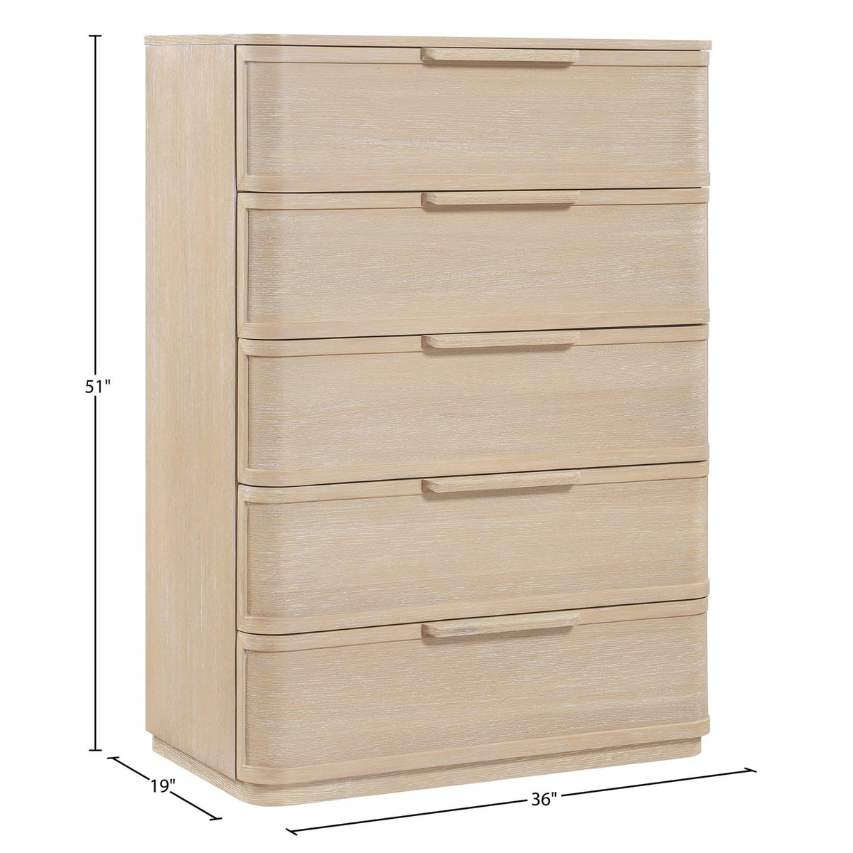 Tiberio Natural Oak Veneer And Solid Wood Chest