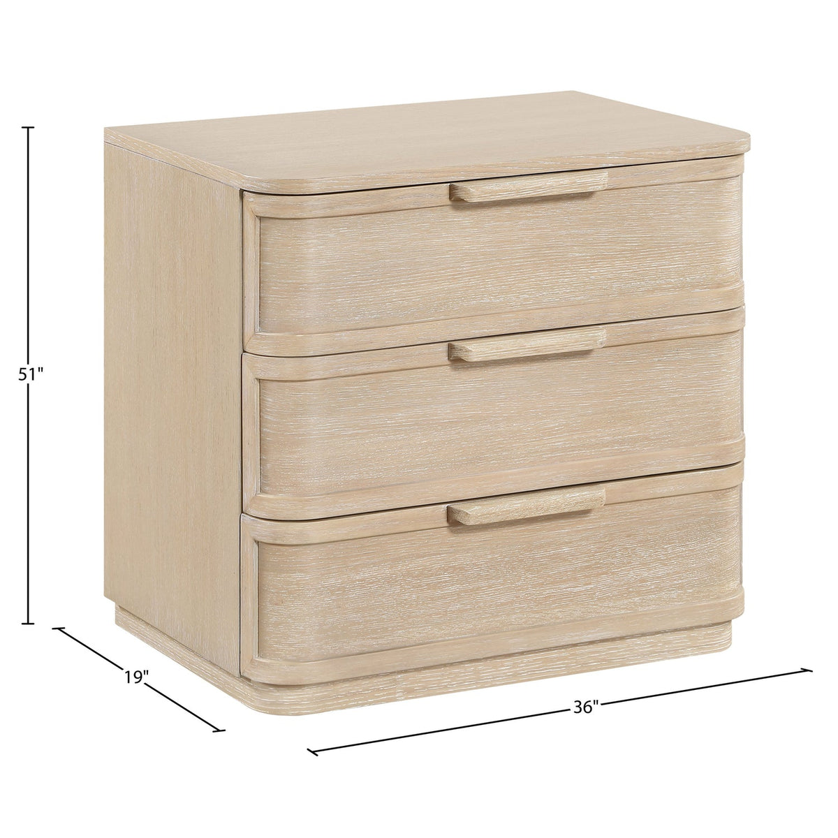 Tiberio 26in Natural Oak Veneer And Solid Wood Nightstand Set of 2