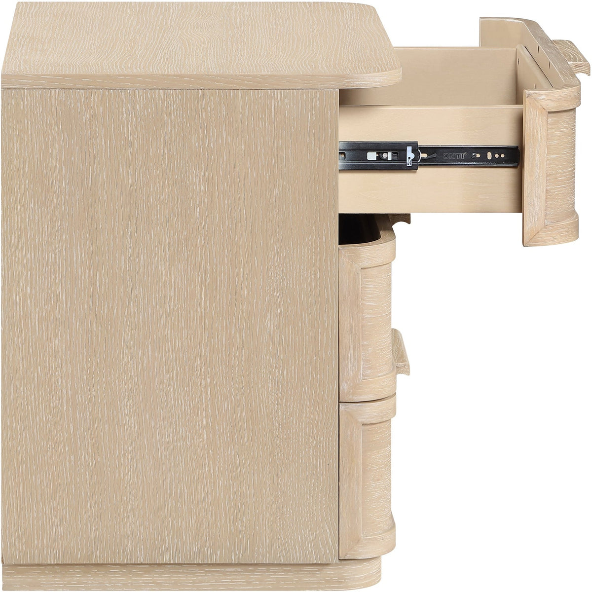 Tiberio 26in Natural Oak Veneer And Solid Wood Nightstand Set of 2