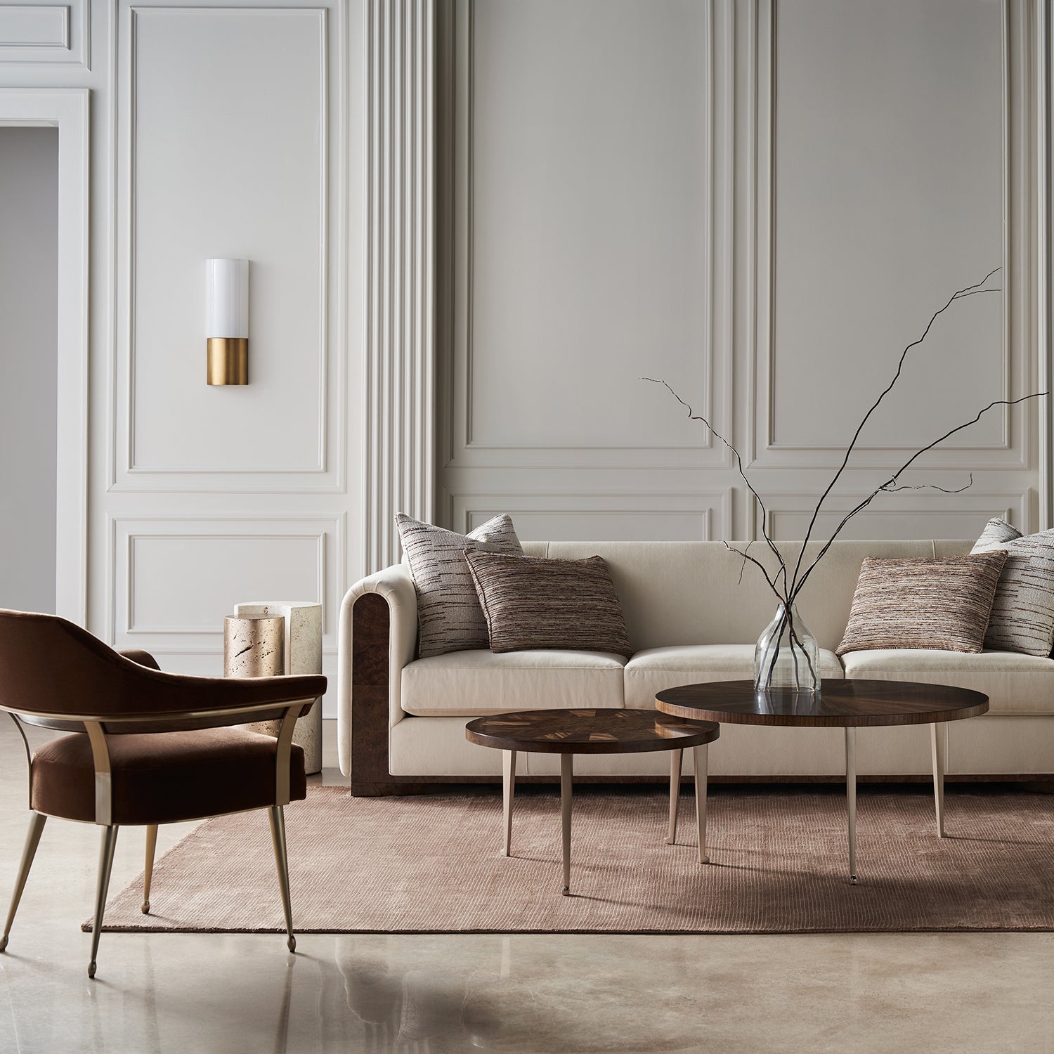 Caracole Louisette Accent Chair styled in a luxury interior