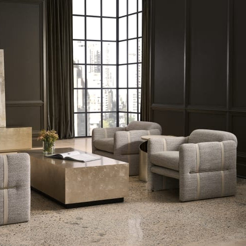 Caracole Cigar Brushed Gold Club Chair