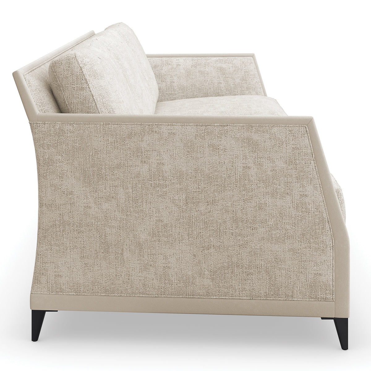 Caracole Limitless Beige Sofa in Beige, styled in a room setting