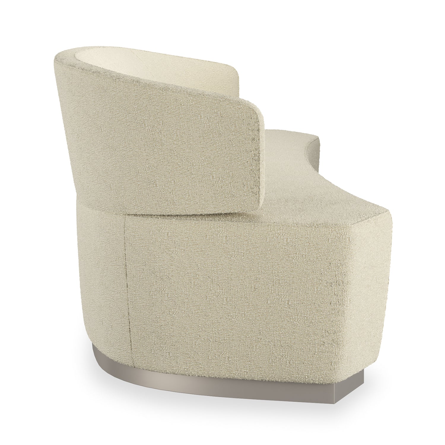 Caracole Olympia Sofa in Beige, Sparkling Argent, angled view