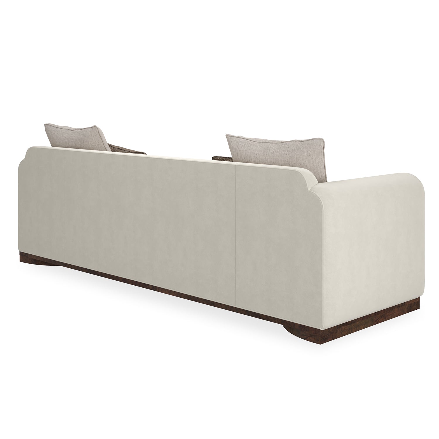Caracole Dimitri Sofa in Beige, Galway Burl, close-up detail
