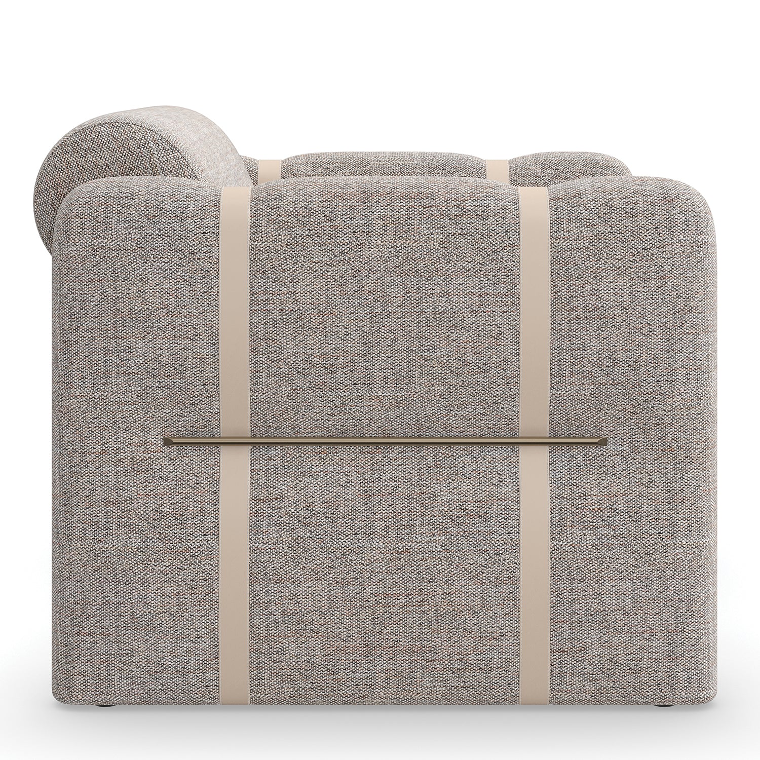 Caracole Cigar Brushed Gold Club Chair in Brushed Gold, back view