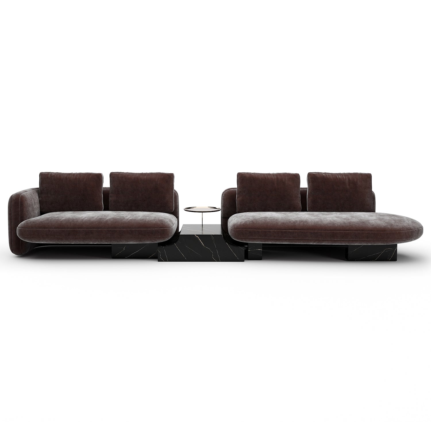 Caracole Overlap Bumper Dark Taupe Sectional Sofa
