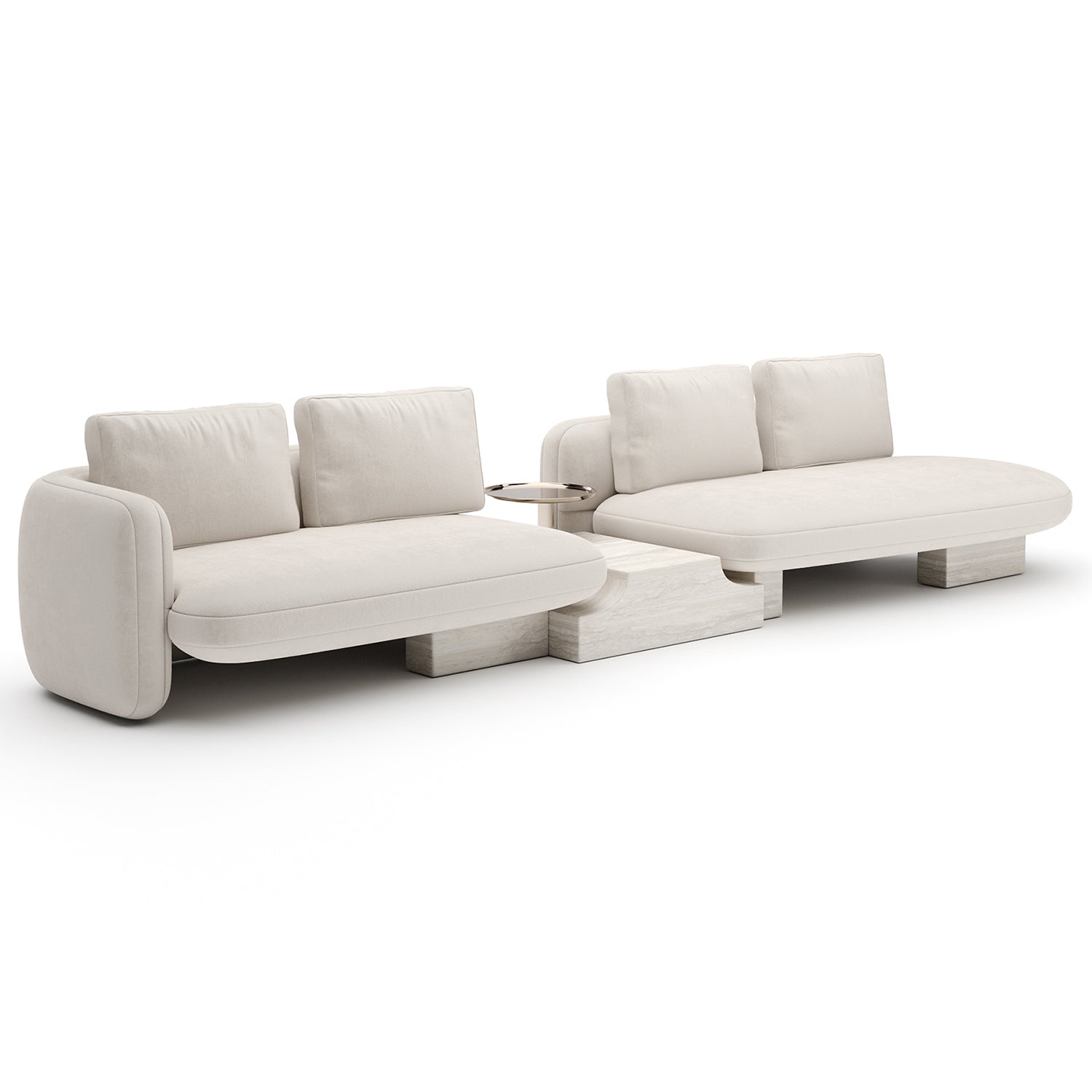 Caracole Overlap Bumper Ecru Sectional Sofa