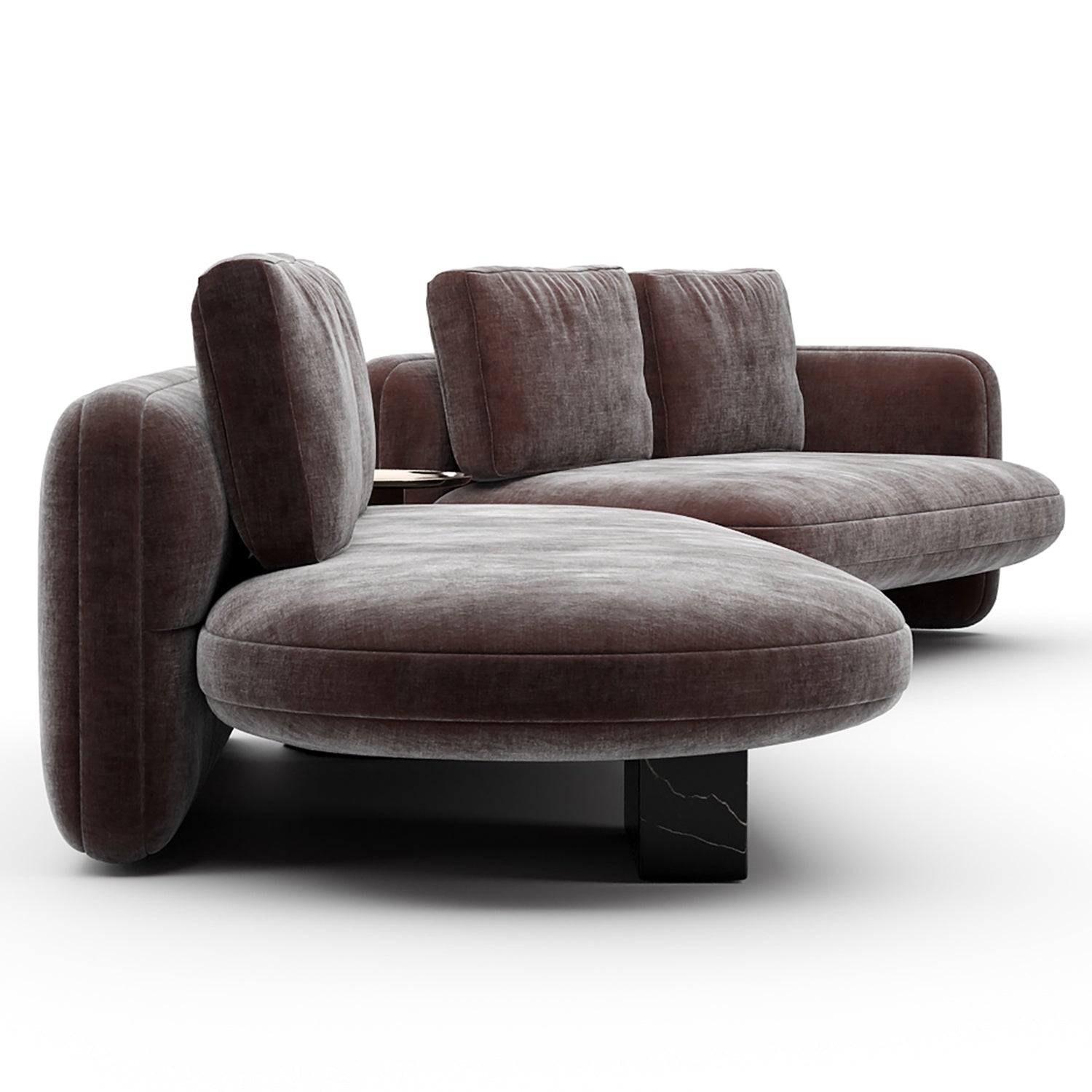 Caracole Overlap Bumper Dark Taupe Sectional Sofa