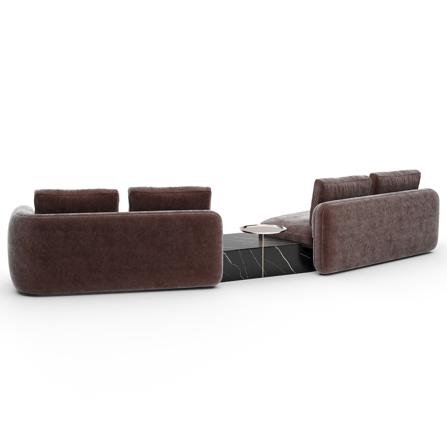 Caracole Overlap Bumper Dark Taupe Sectional Sofa