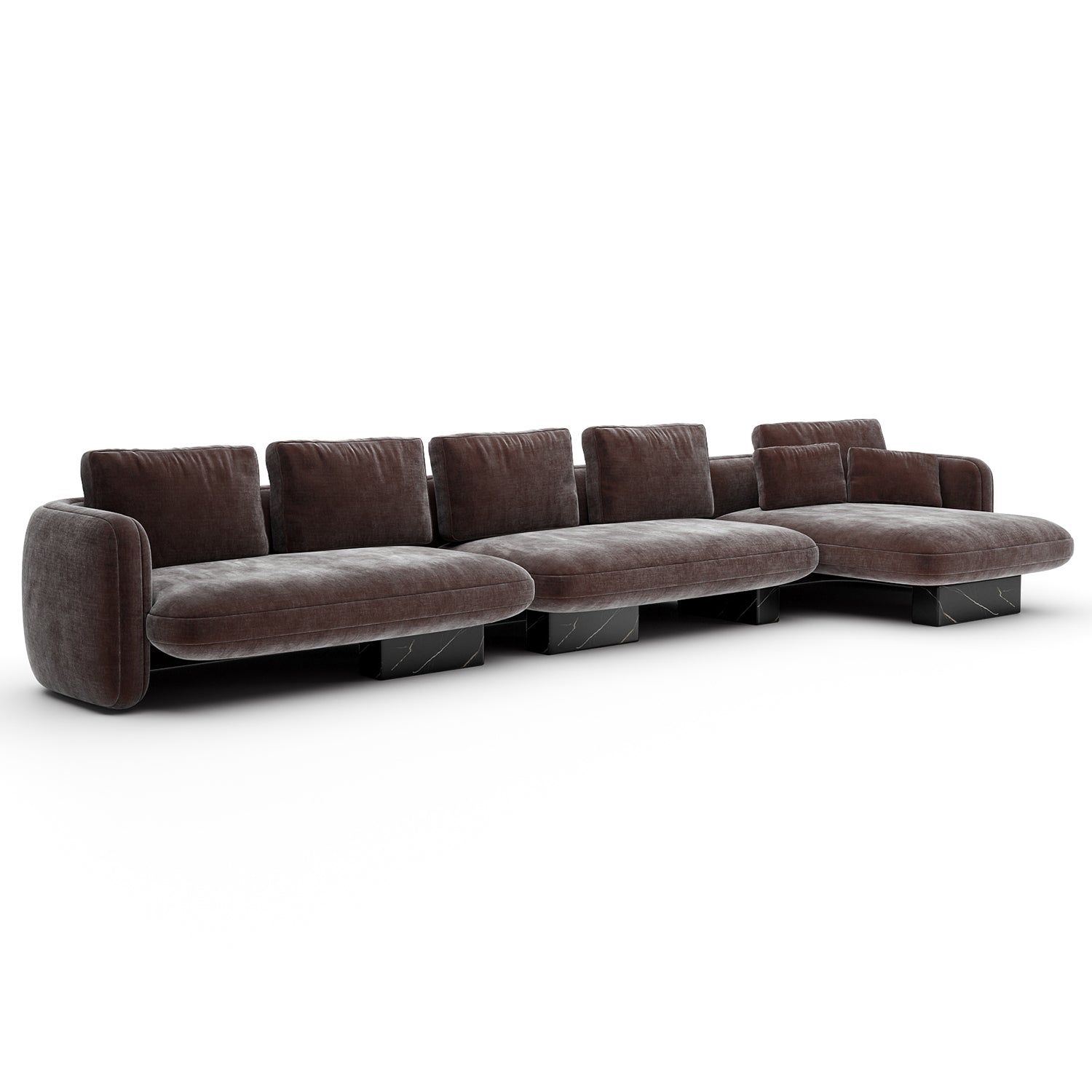 Caracole Overlap Chaise Dark Taupe Sectional Sofa