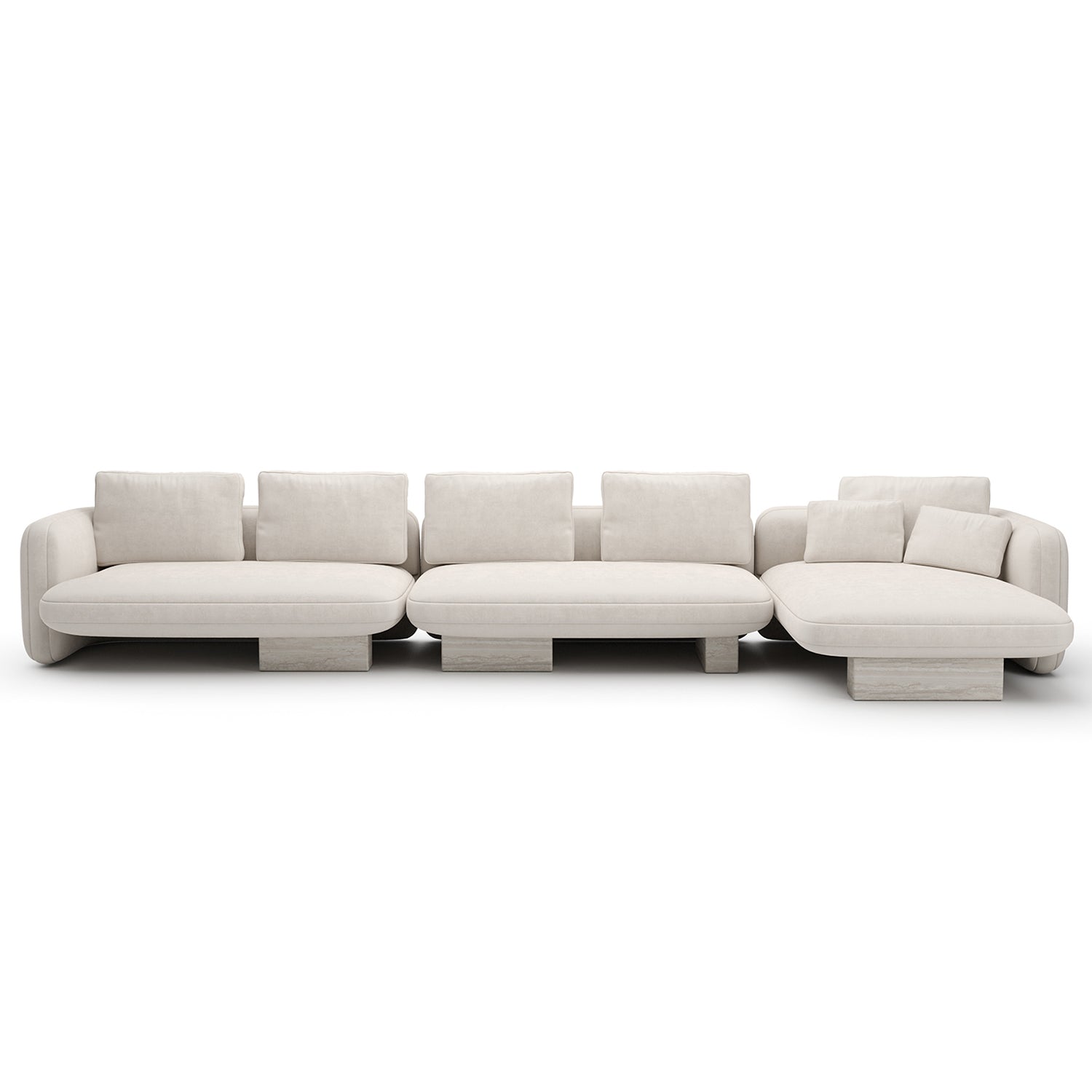 Caracole Overlap Chaise Ecru Sectional Sofa