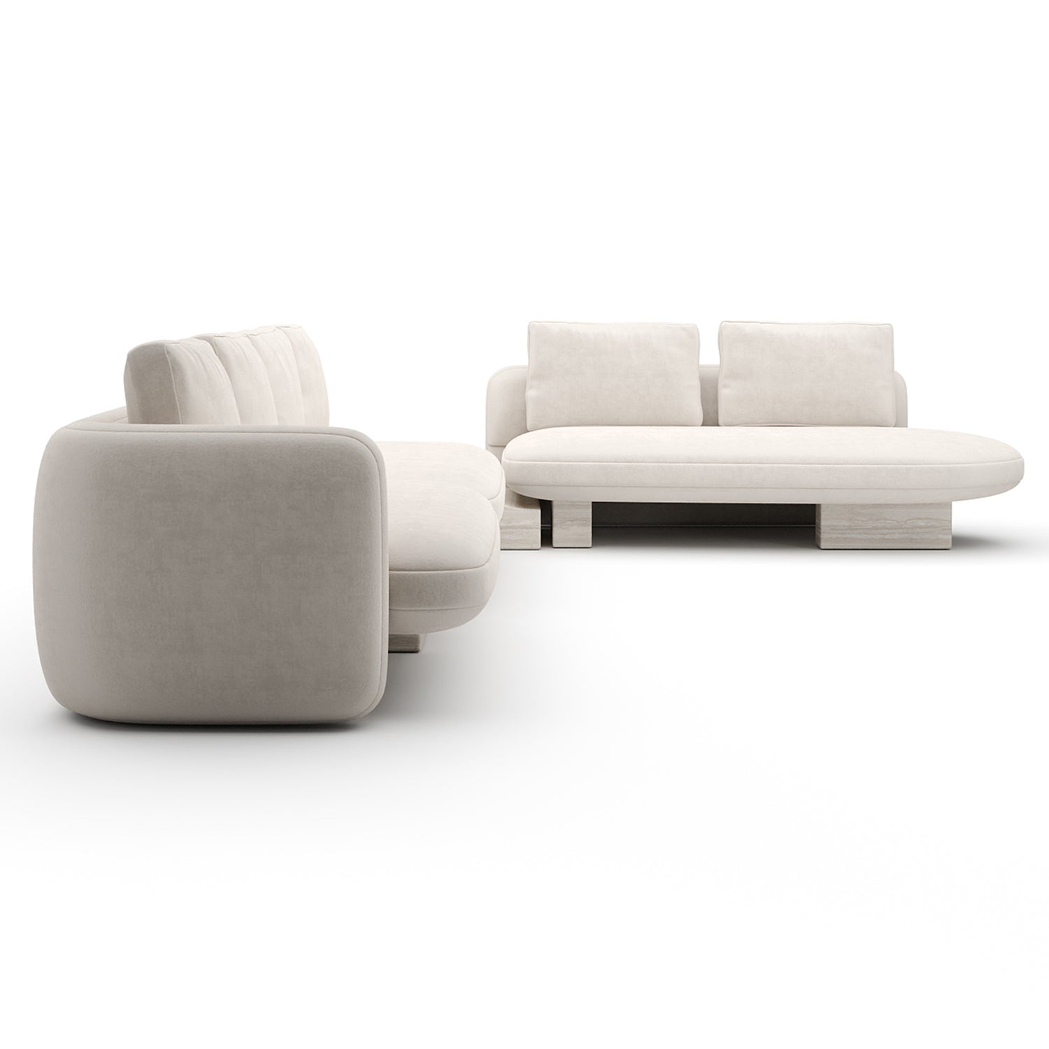 Caracole Overlap L Bumper Ecru Sectional Sofa