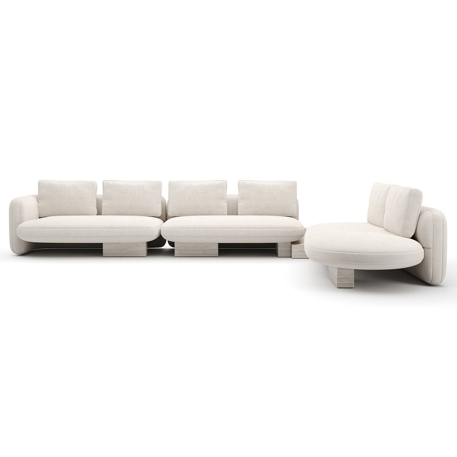 Caracole Overlap L Bumper Ecru Sectional Sofa